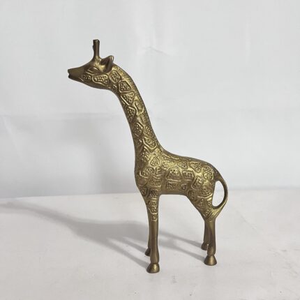 brass giraffe figurine - home decor - 7 inches