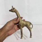 brass giraffe figurine - home decor - 7 inches - Image 2