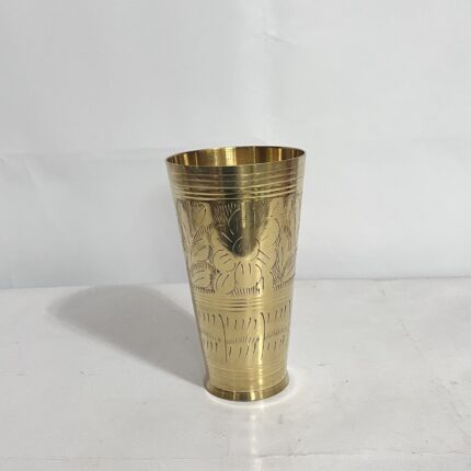 Brass Lassi Glass - 700 ml - 400 gm Drinkware, Serveware for Lassi, Milk, and Water with Heavy Duty