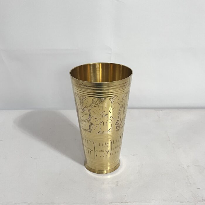 Brass Lassi Glass - 700 ml - 400 gm Drinkware, Serveware for Lassi, Milk, and Water with Heavy Duty - Image 2