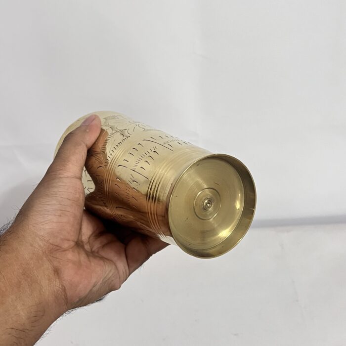 Brass Lassi Glass - 700 ml - 400 gm Drinkware, Serveware for Lassi, Milk, and Water with Heavy Duty - Image 5