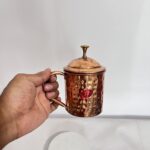 Handmade pure copper water mug, 400 ml capacity, 190 grams. Ideal for daily drinking, Ayurveda benefits, and traditional use - Image 2