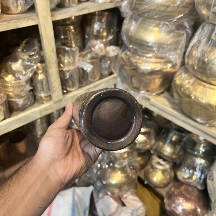 Premium Pure copper water bottle featuring an antique black glossy finish with intricate carved design - BPA Free Water Bottle, Leak Proof, Office Bottle, Boosts Immunity, Supports Digestive & Liver Health, Ayurveda Inspired - Image 4