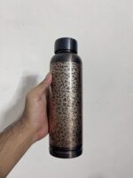 Premium Pure copper water bottle featuring an antique black glossy finish with intricate carved design - BPA Free Water Bottle, Leak Proof, Office Bottle, Boosts Immunity, Supports Digestive & Liver Health, Ayurveda Inspired