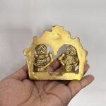 পিতলের ছোট লক্ষ্মী গণেশ বিগ্রহ - ৩ ইঞ্চি - ৩৪০ গ্রাম - Image 2