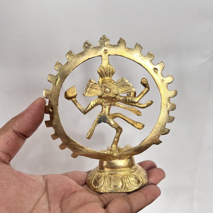 পিতলে ছোট নটরাজ বিগ্রহ - ৫ ইঞ্চি, ২০০ গ্রাম - Image 2